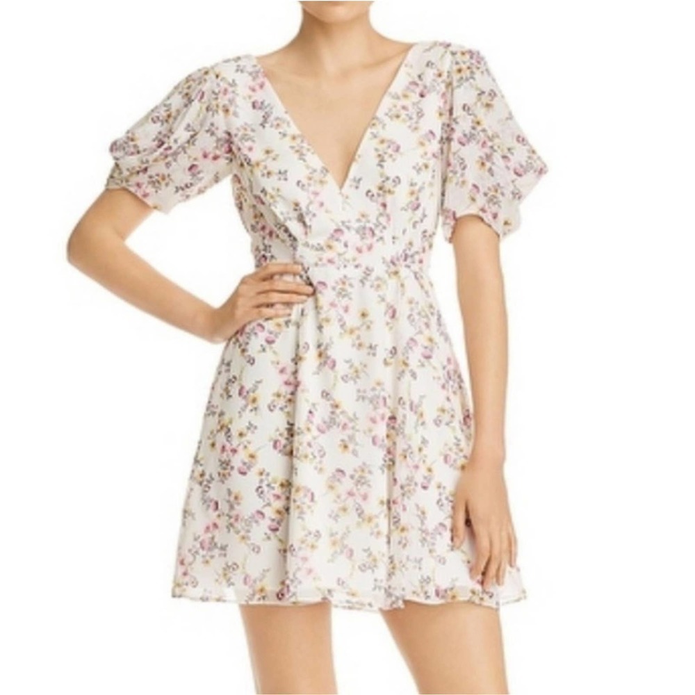 Fame and Partners longina floral print mini dress, size 0, nwt